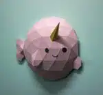 Papercraft Narwal Fisch als 3D-Origami, Ansicht 2, Ansicht 2