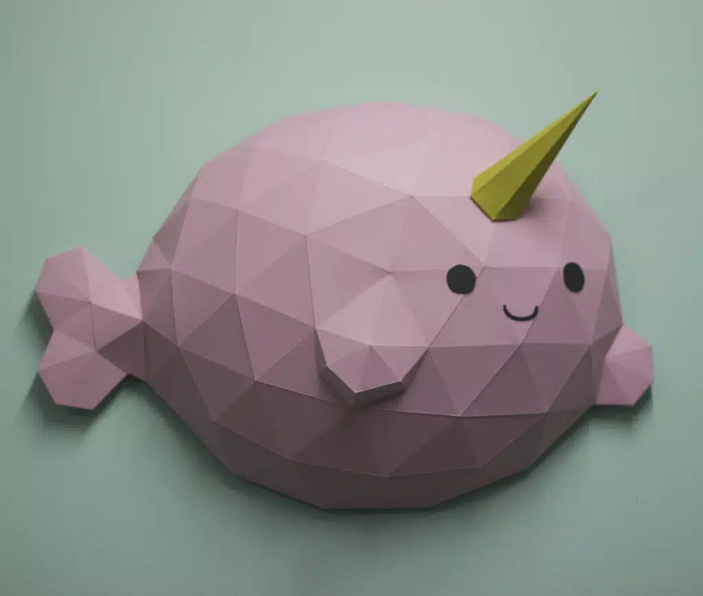 Origami narwal 3D, 3D-model
