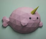 3D Origami Narwhal Papercraft Fish