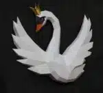 Origami 3D zwaan met kroon, weergave 8