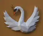 Origami 3D zwaan met kroon, weergave 5