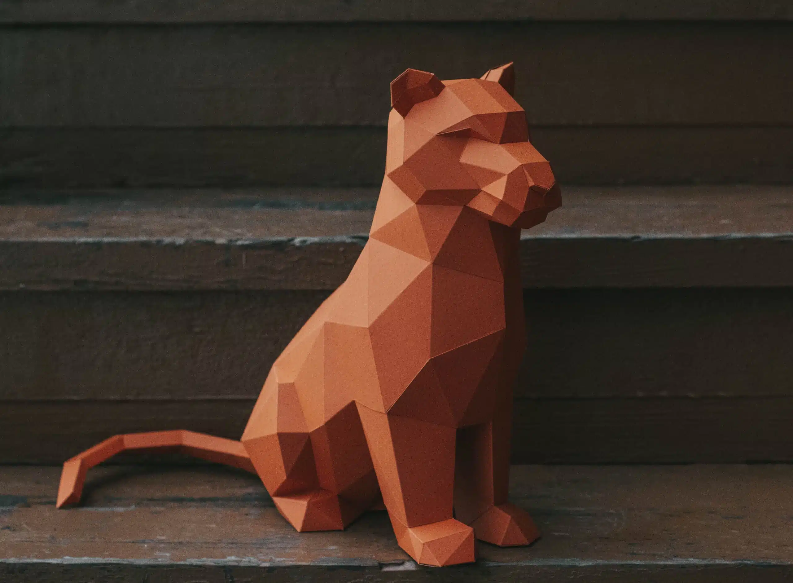 Leeuw of tijger in papercraft 3D, weergave 9