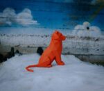 Papercraft de leão ou tigre em origami 3D