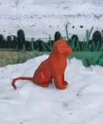 Leeuw of tijger in papercraft 3D, weergave 2