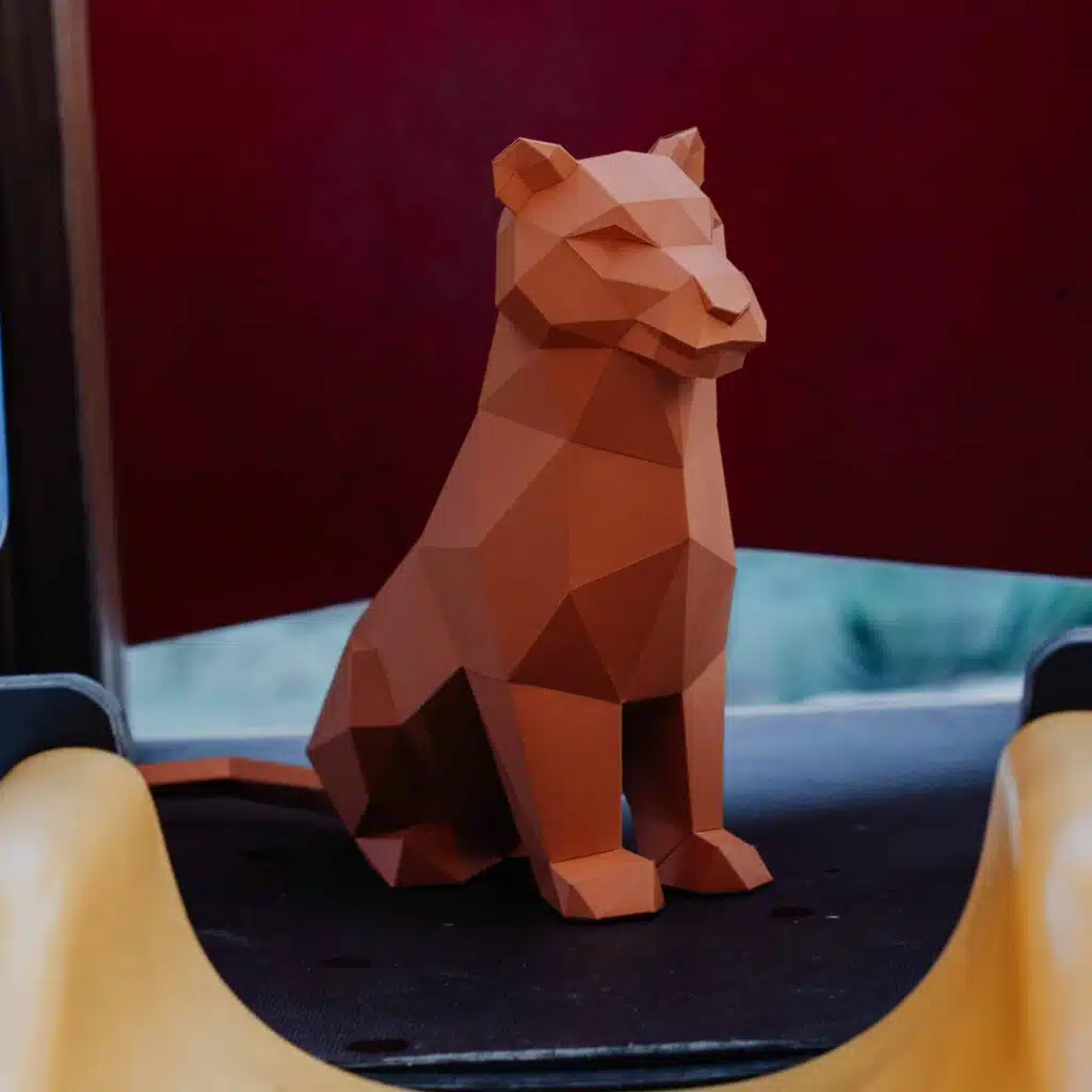 Papercraft de leão ou tigre em origami 3D