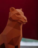 Papercraft de leão ou tigre em origami 3D
