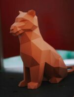 Papercraft de leão ou tigre em origami 3D