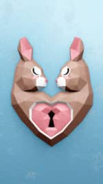 Papercraft heart rabbit in 3D origami