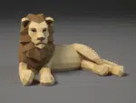 Kleine liggende leeuw in 3D-papercraft, 3D-model