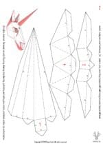 Papercraft unicorn mask in 3D origami