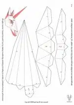 Papercraft masque de licorne blanc en origami 3D
