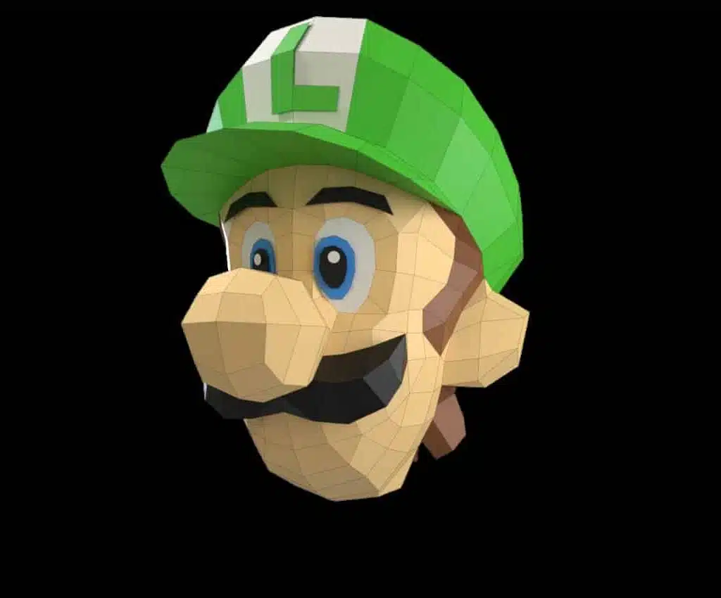 Luigi de Mario en papercraft 3D