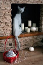 Papercraft di gatto orientale in origami 3D