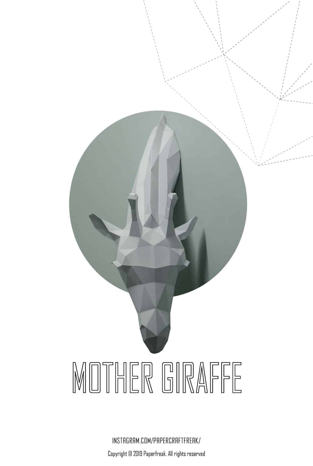 Papercraft di giraffa madre e figlio in origami 3D