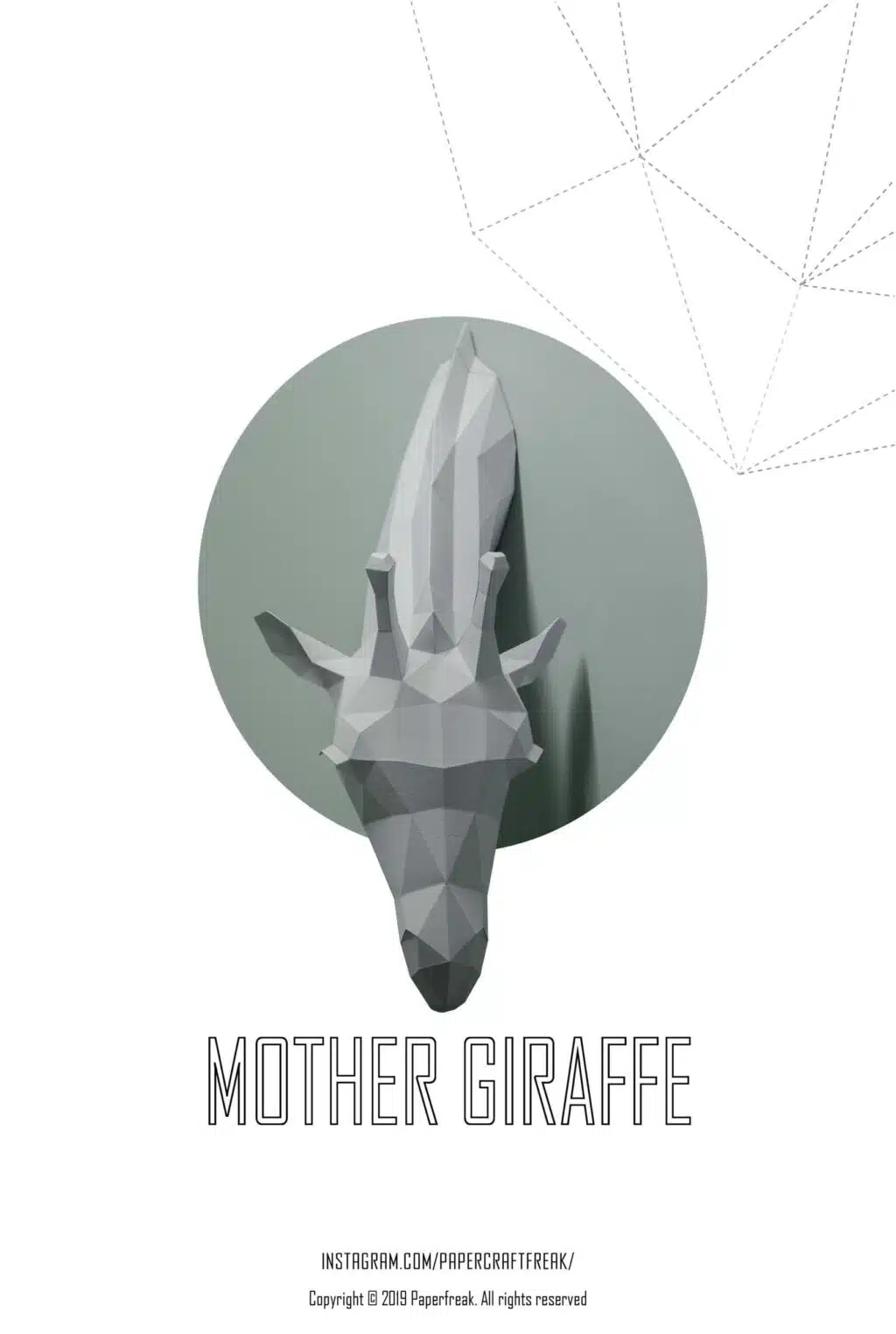 Giraf moeder en kind papercraft, weergave 2
