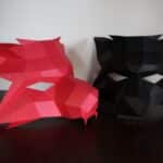 Papercraft de masque de loup en origami 3D
