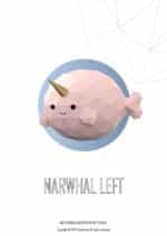 Papercraft de poisson narval en origami 3D