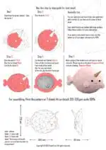 Papercraft Narwal Fisch als 3D-Origami, 3D-Modell
