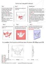 Papercraft tattooed heart frame in 3D origami