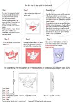 Papercraft de coeur tatoué en cadre en origami 3D