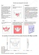 Origami 3D hart met tatoeage in lijst, weergave 3