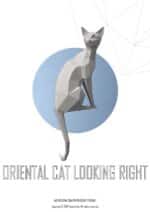 Papercraft oriental cat in 3D origami