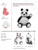 Knuffelige panda papercraft in 3D-origami, weergave 3