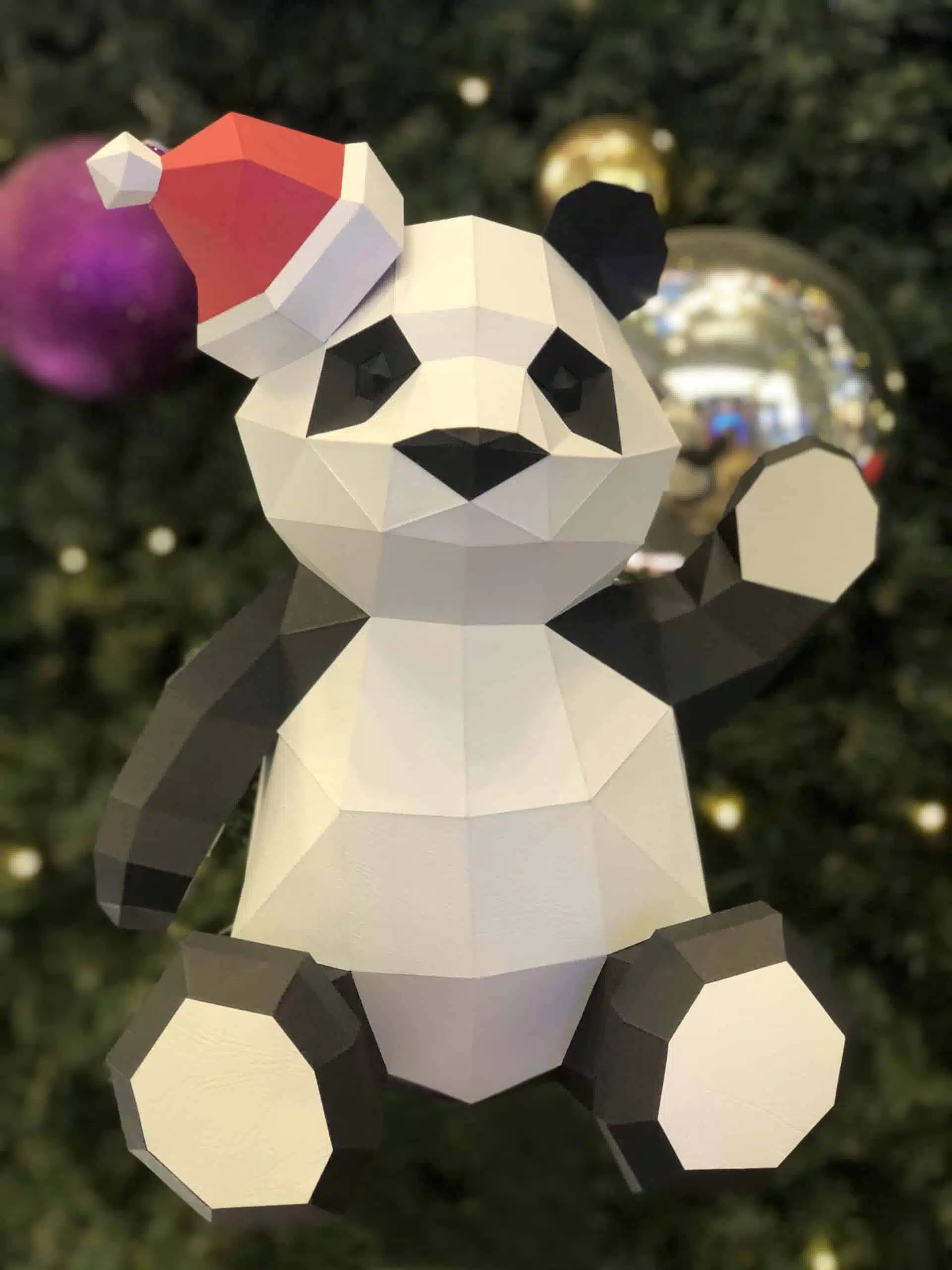 Knuffelige panda papercraft in 3D-origami, weergave 9