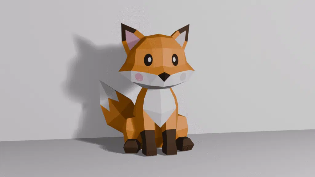 3D Origami Vos - Schattige Papierknutselset, weergave 2