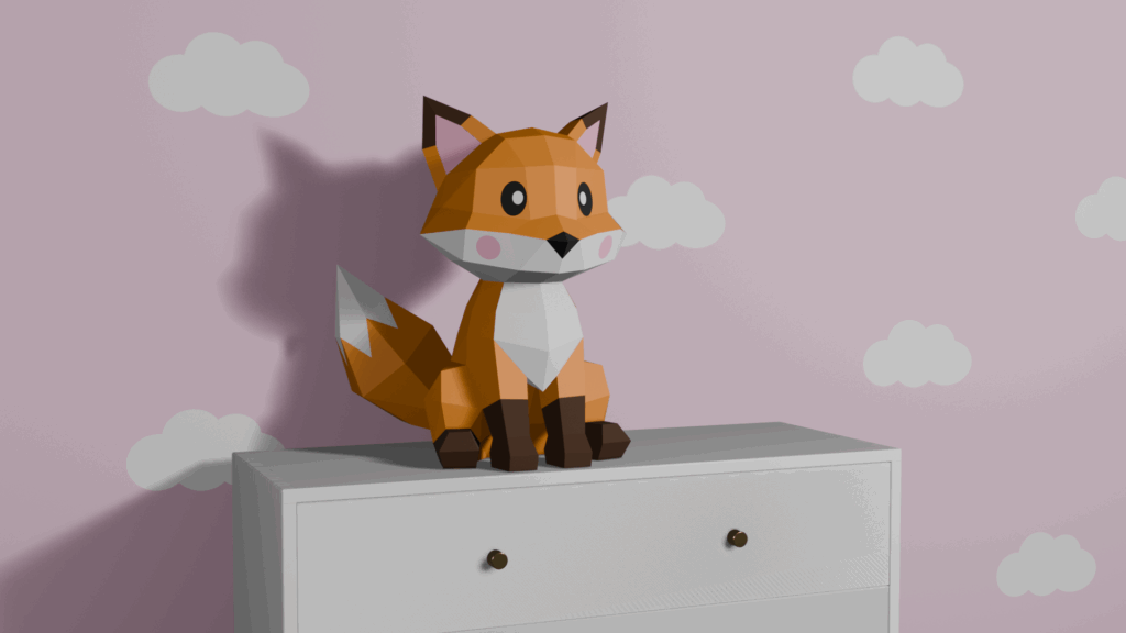 Papercraft di volpe in origami 3D