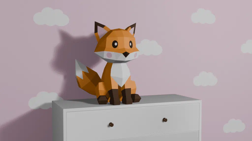 3D Origami Vos - Schattige Papierknutselset, weergave 3