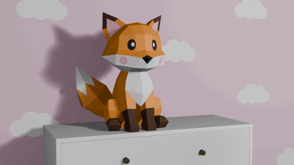 Papercraft di volpe in origami 3D