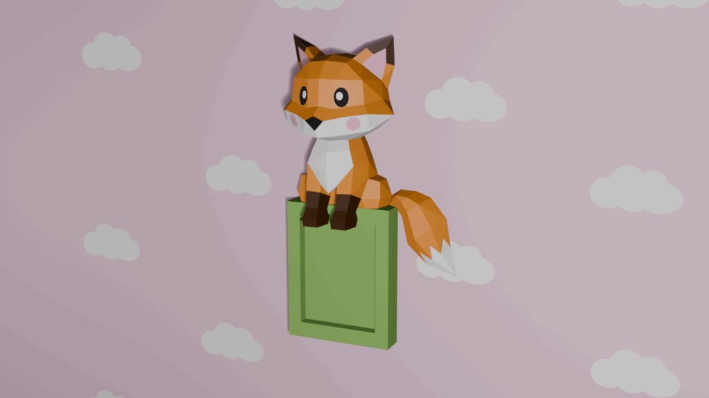 Papercraft eines Fuchses in 3D mit Origami