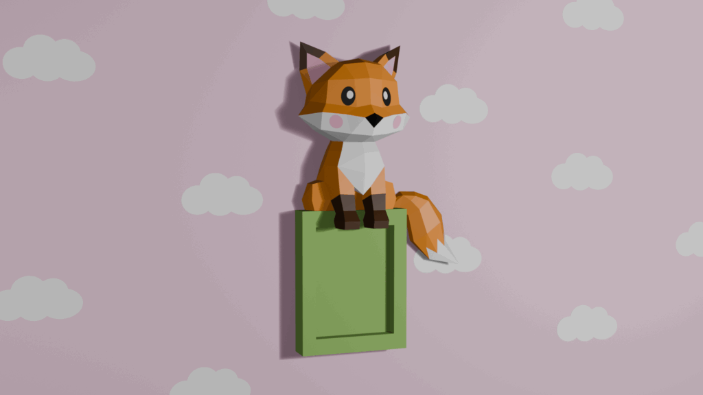 Papercraft eines Fuchses in 3D mit Origami