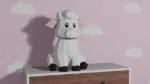 Zittend schaap papercraft 3D, weergave 2