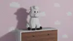 Zittend schaap papercraft 3D, weergave 3