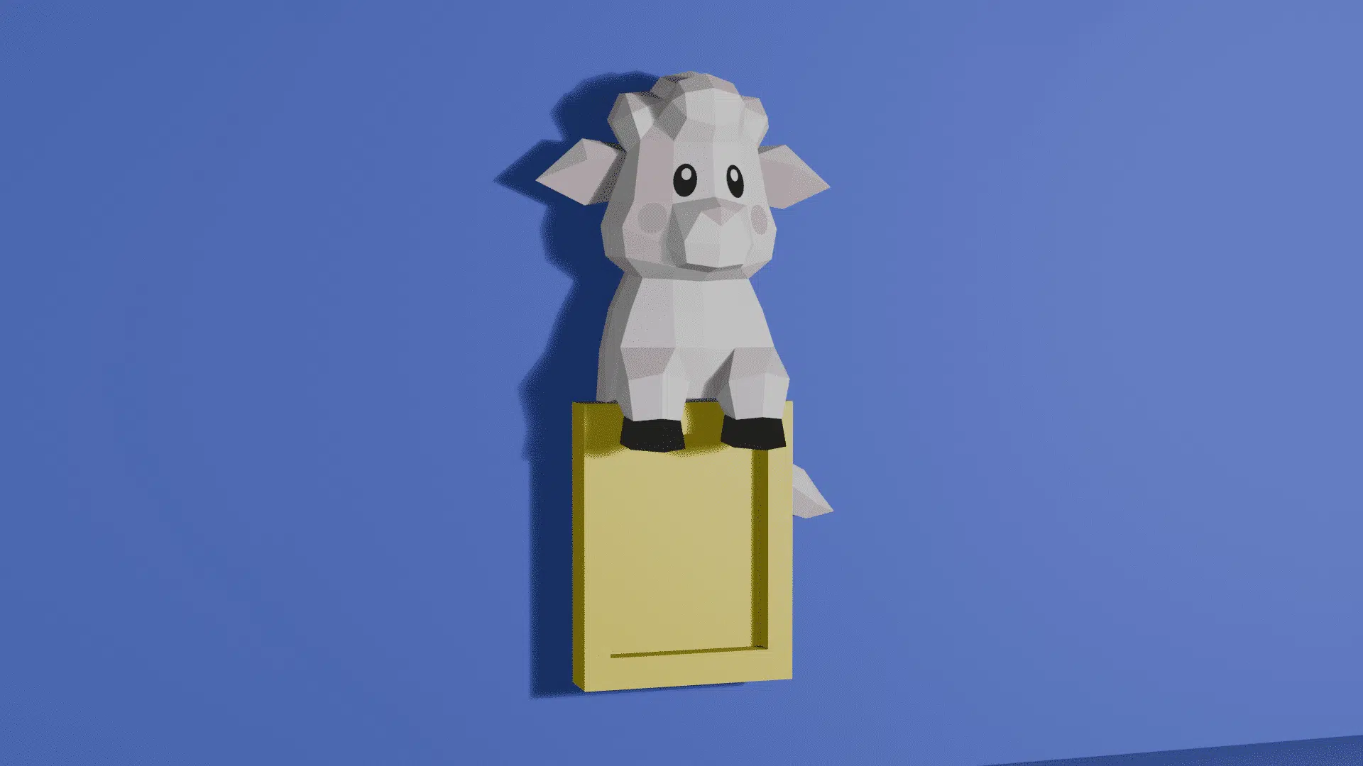 Schattig 3D-origami schaap als muurdecoratie, weergave 5