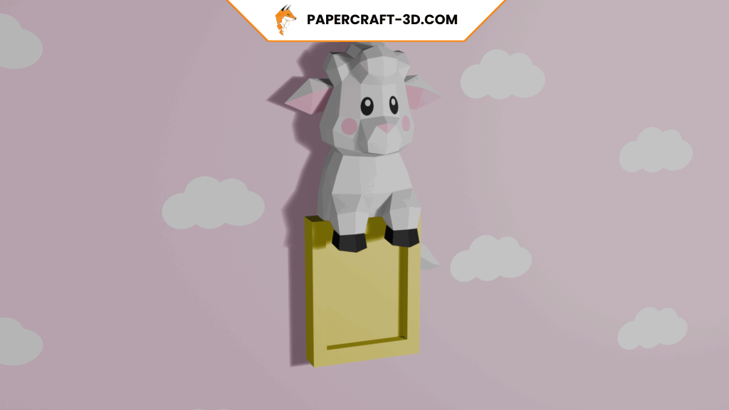 Papercraft de mouton en origami 3D