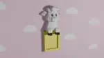 Schattig 3D-origami schaap als muurdecoratie, weergave 4