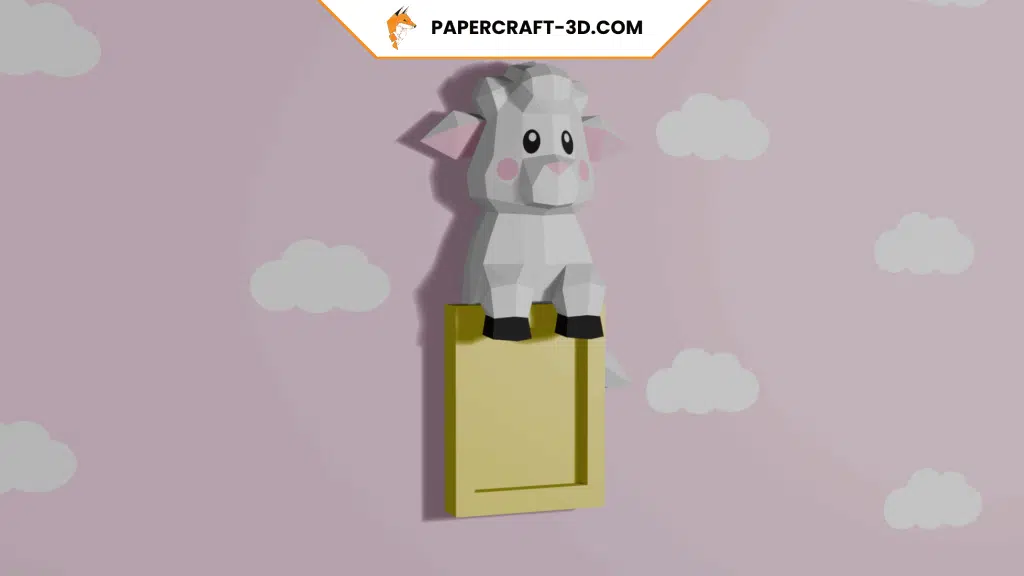 Papercraft de mouton en origami 3D