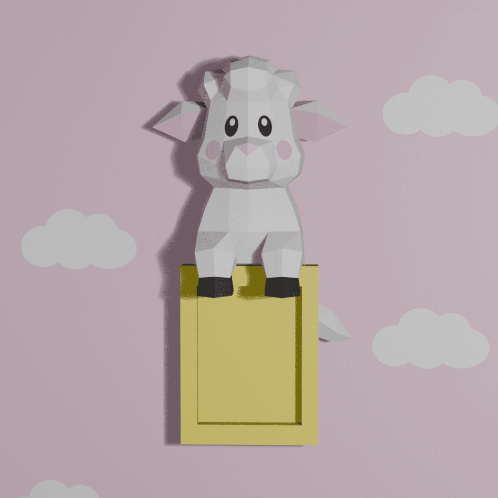 Papercraft of sheep Woolly in 3D origami