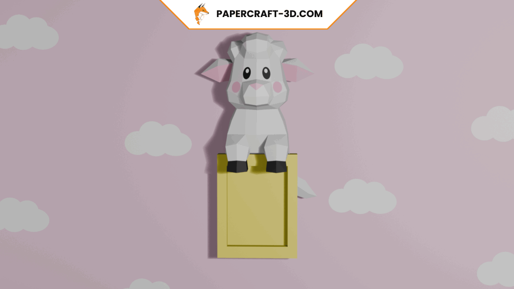 Papercraft de mouton en origami 3D