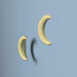 Papercraft de lua mural em origami 3D