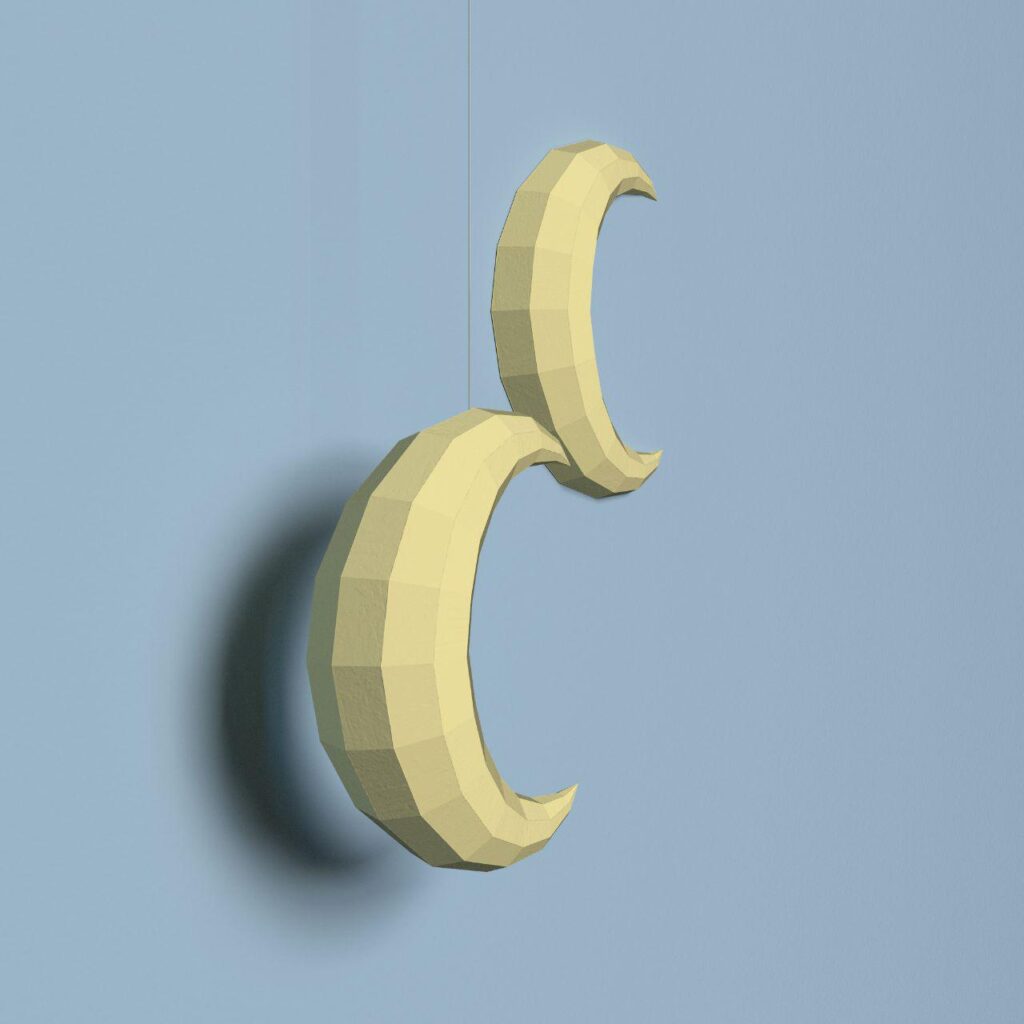 Papercraft de lune murale en origami 3D Papercraft de lune murale en origami 3D