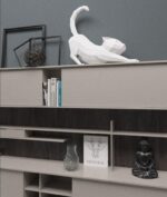 Papercraft of stretching cat in 3D origami