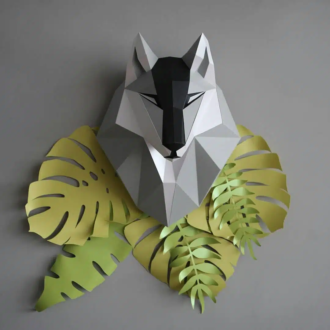 Papercraft wilde dieren in origami 3D, weergave 9