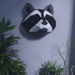 Papercraft de guaxinim em origami 3D