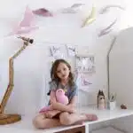 Papercraft 3D roze vliegende vogels origami, weergave 11