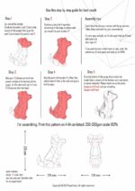 Papercraft de cabeça de Doberman em origami 3D