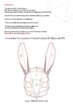 Papercraft rabbit mask in 3D origami